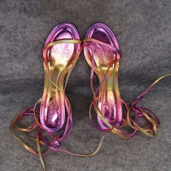 Isabel Marant Shoes Womens 41 Sandals Aliza Ombre Leather Metallic Ankle Wrap - Picture 9 of 16